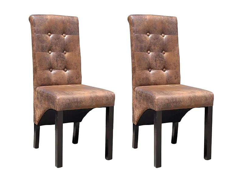 Juego de 2 Sillas de comedor cuero sintético marrón ES995577