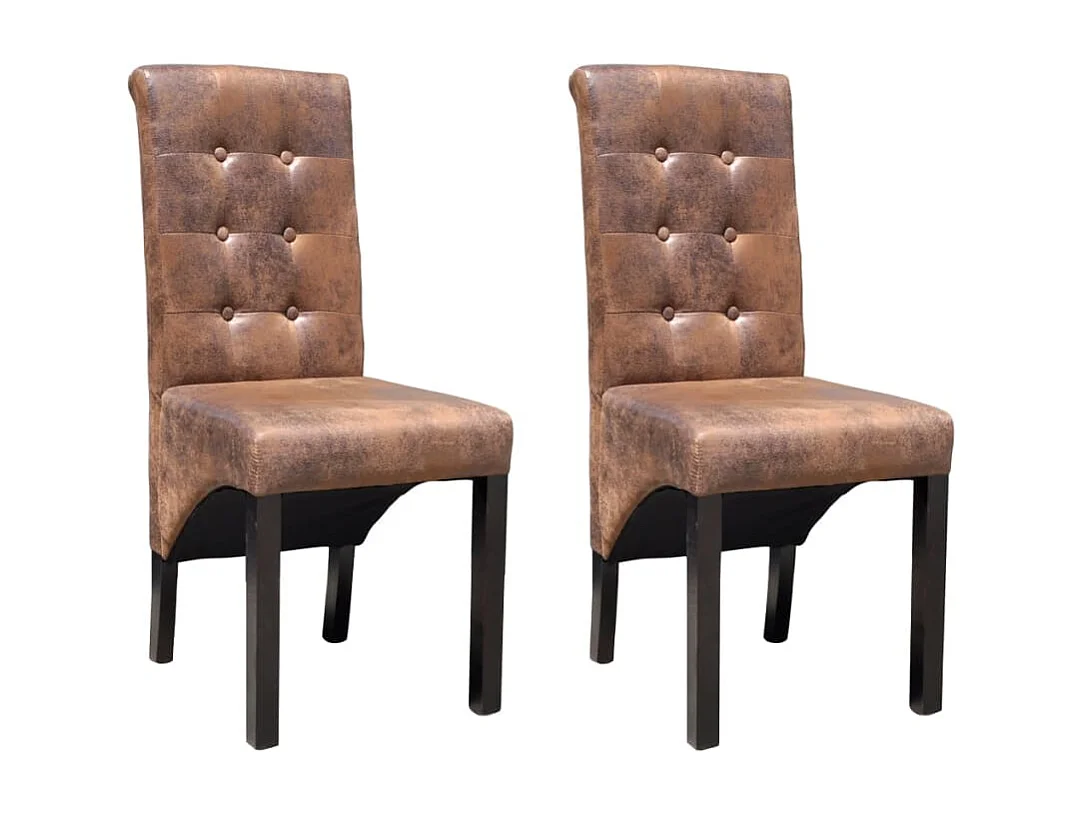 Eetkamerstoelen 2 st kunstleer bruin BE648069