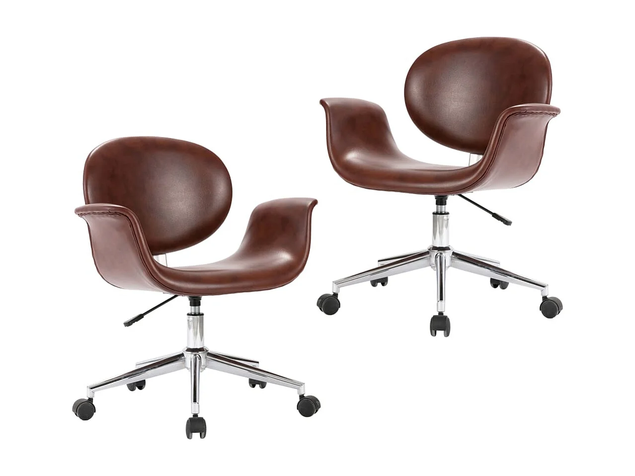 Lot de 2 Chaises à manger pivotantes marron similicuir FR29587