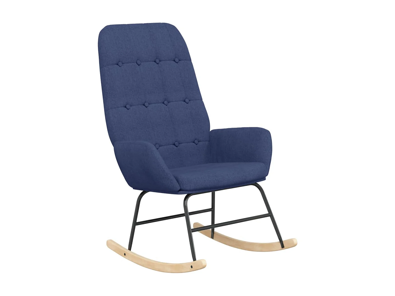 Sillón mecedora con taburete tela azul ES100660