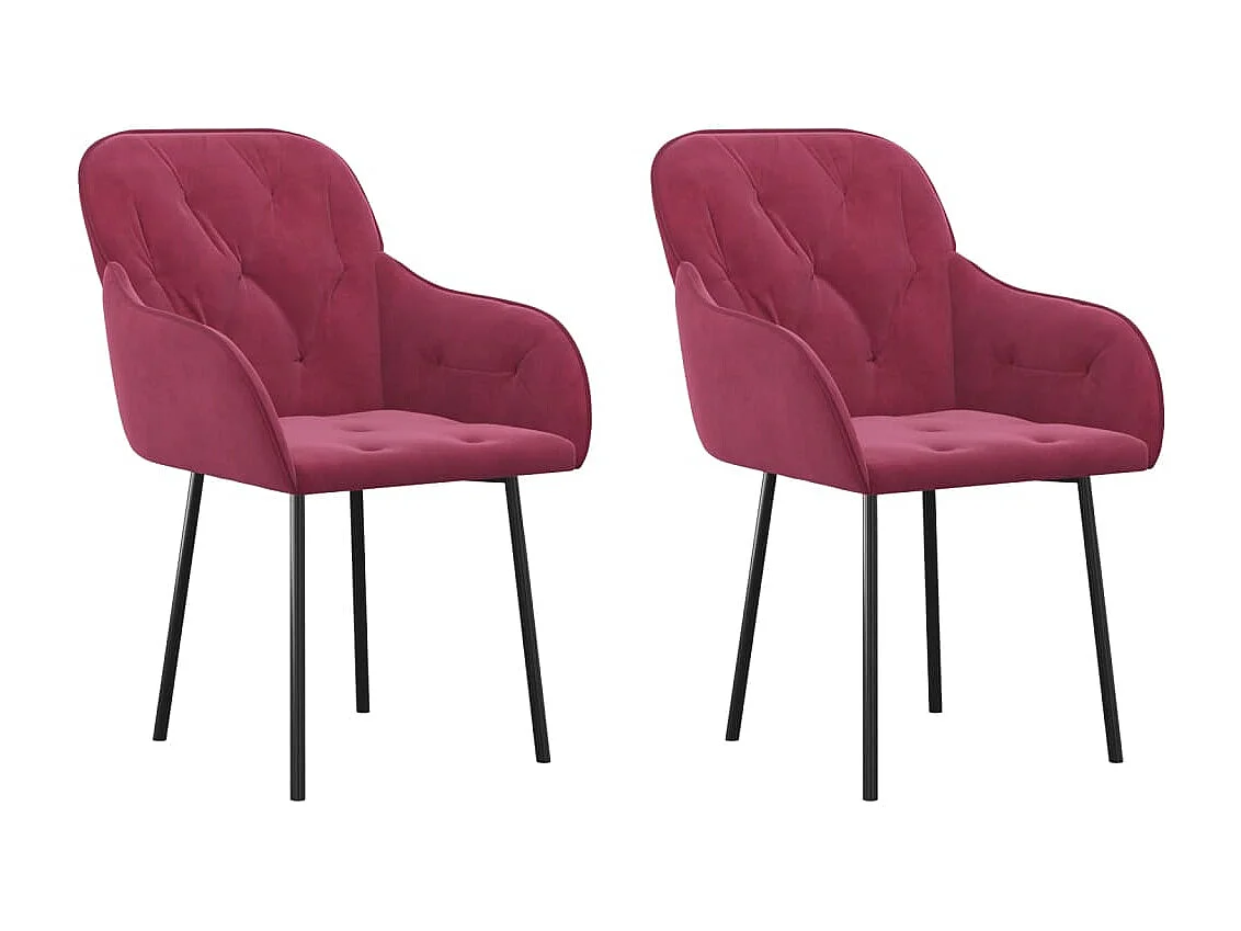 Cadeiras de jantar 2 pcs veludo vermelho tinto PT921623