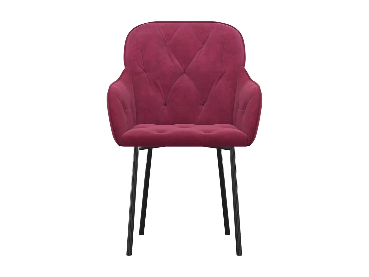 Lot de 2 Chaises à manger Rouge bordeaux Velours FR88005