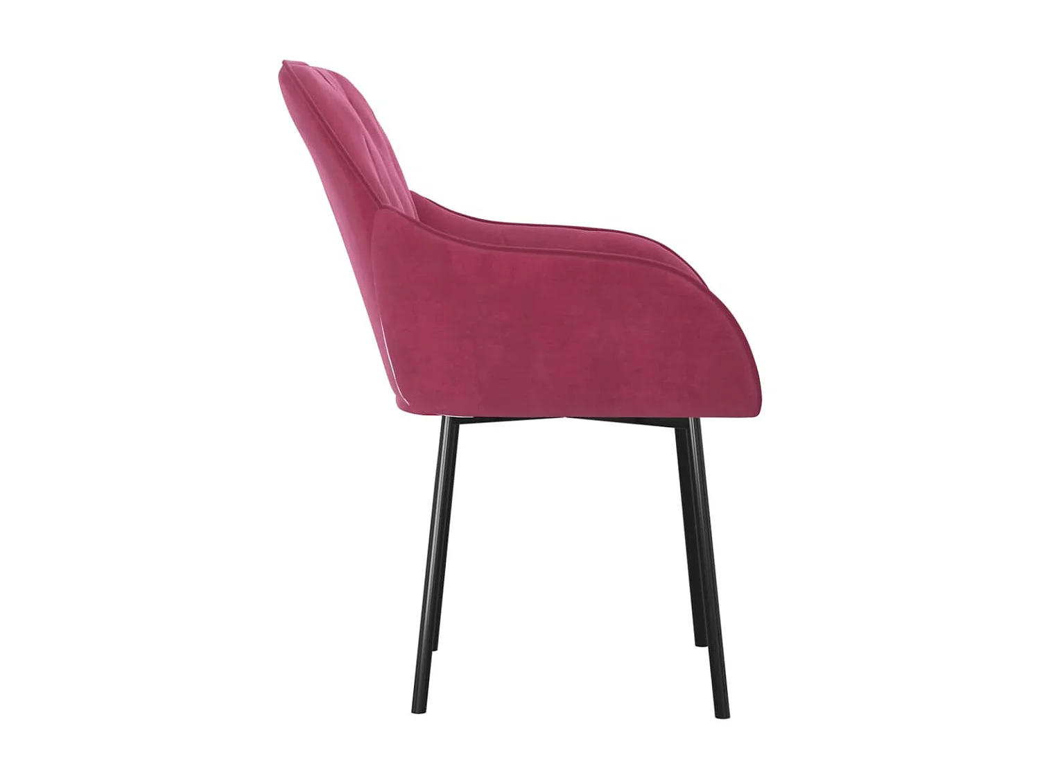 Lot de 2 Chaises à manger Rouge bordeaux Velours FR88005