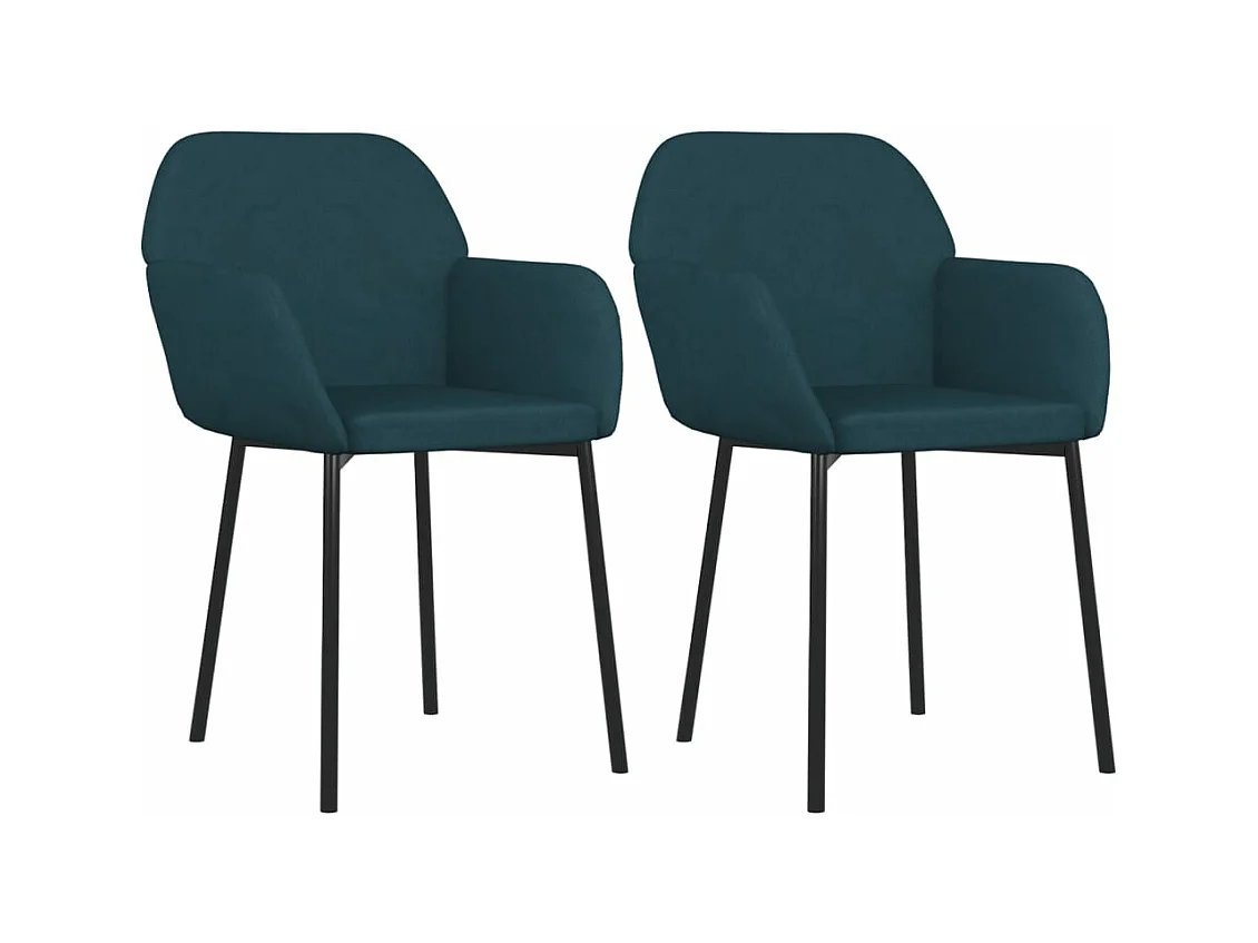 Lot de 2 Chaises à manger Bleu Velours FR87178