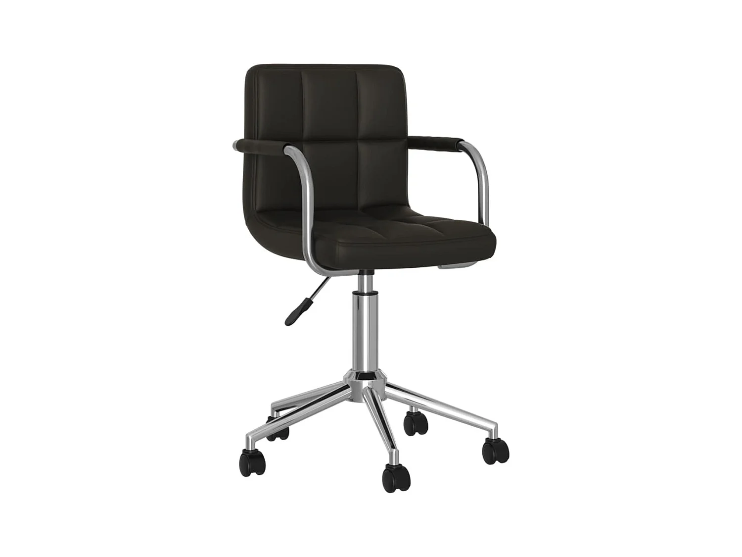 Silla de comedor giratoria cuero sintético negro ES778050