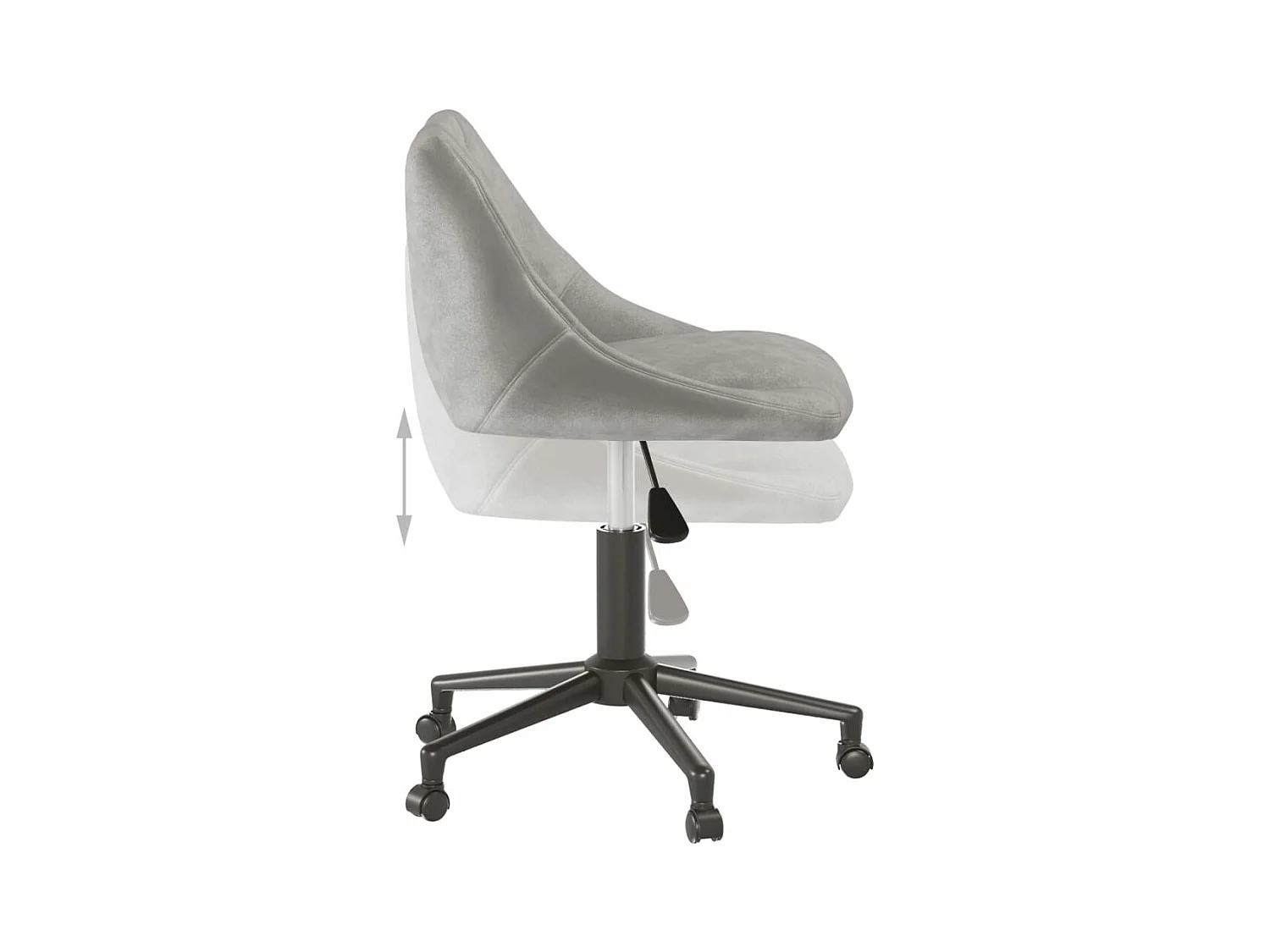 Eetkamerstoel draaibaar fluweel lichtgrijs BE288728