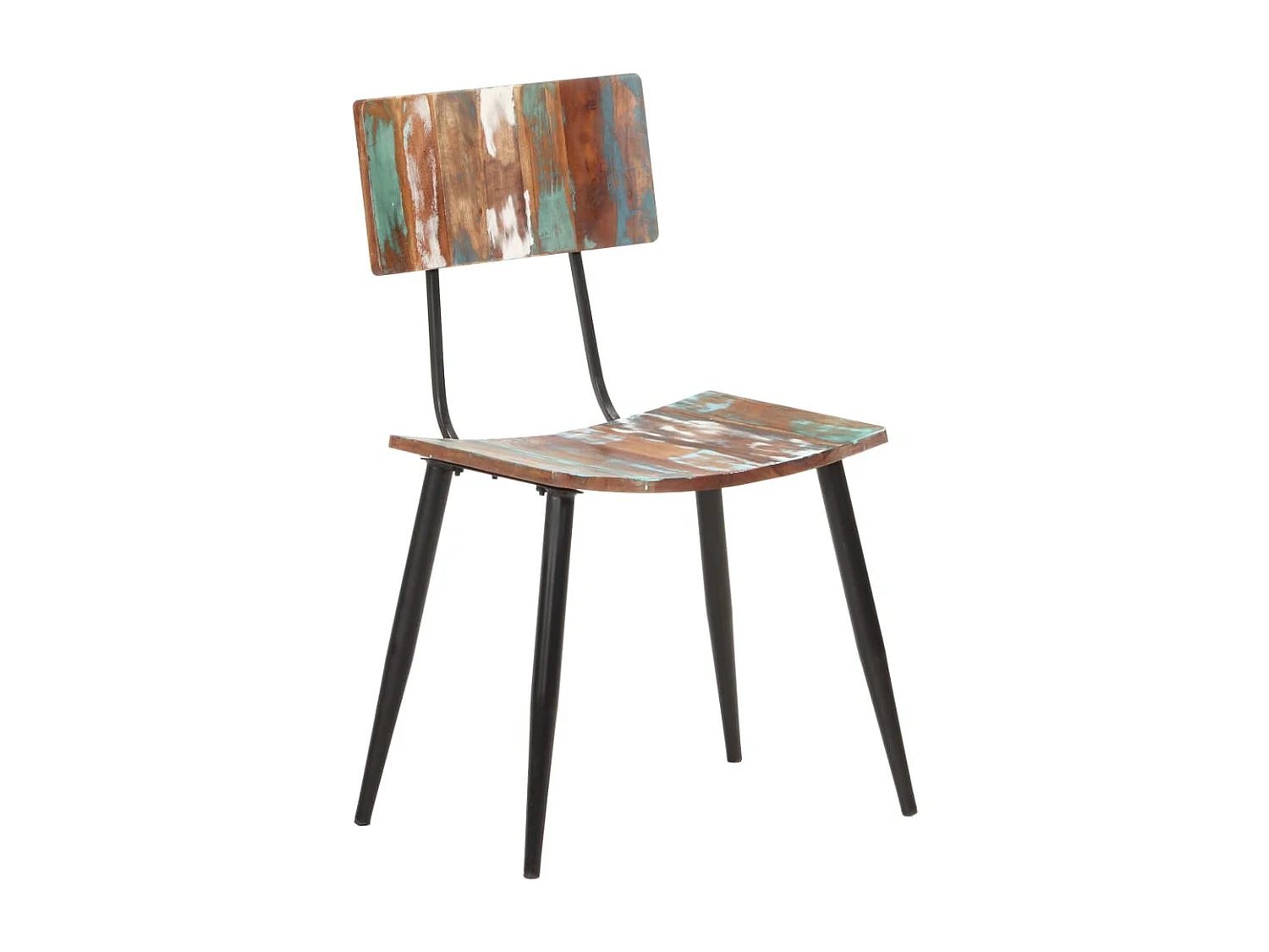 Lot de 2 Chaises de salle à manger  Bois de récupération solide FR44255