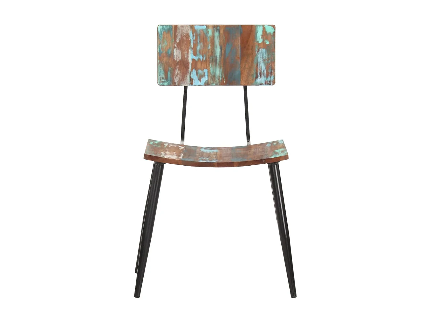 Lot de 2 Chaises de salle à manger  Bois de récupération solide FR44255