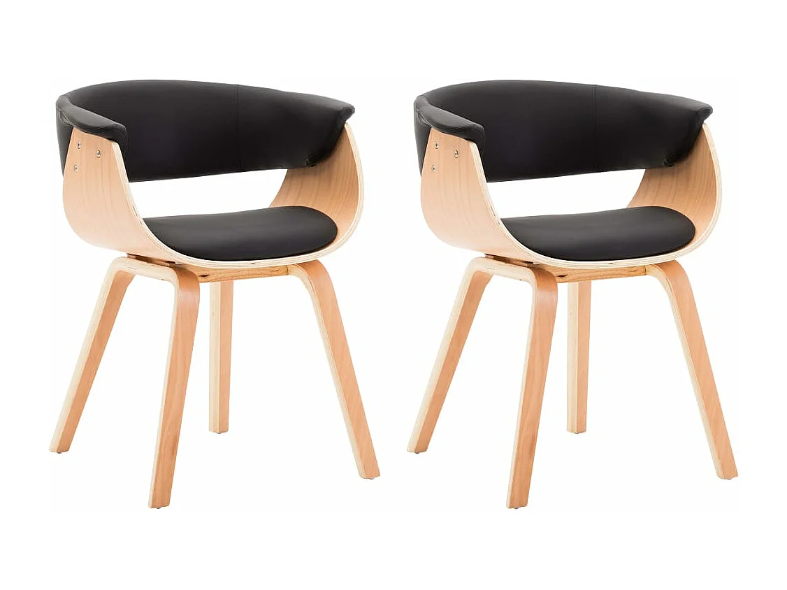 Eetkamerstoelen 2 st gebogen hout en kunstleer BE888016