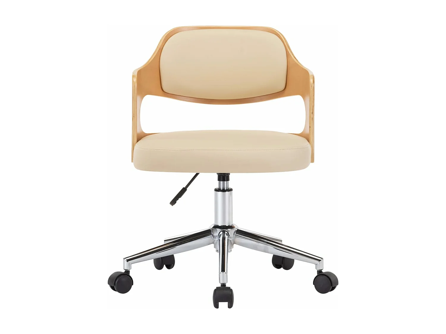 Lot de 2 Chaises pivotantes à manger bois courbé et similicuir FR17432