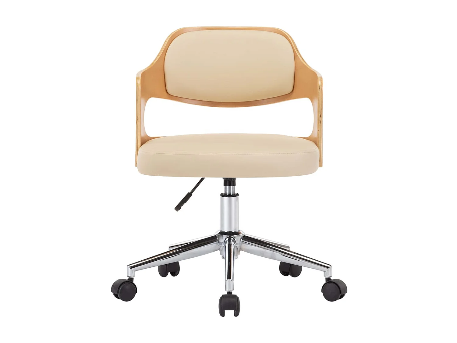 Chaise pivotante à dîner Crème Bois courbé et similicuir FR38123