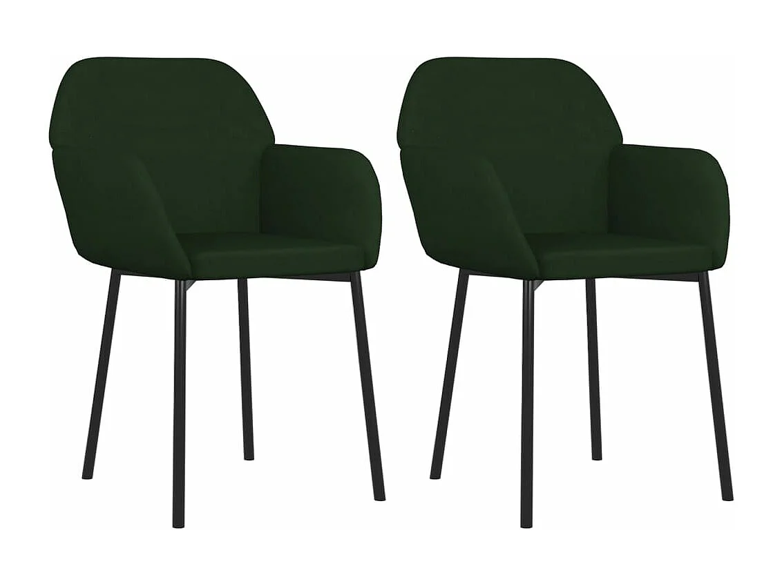 Lot de 2 Chaises à manger Vert foncé Velours FR27417