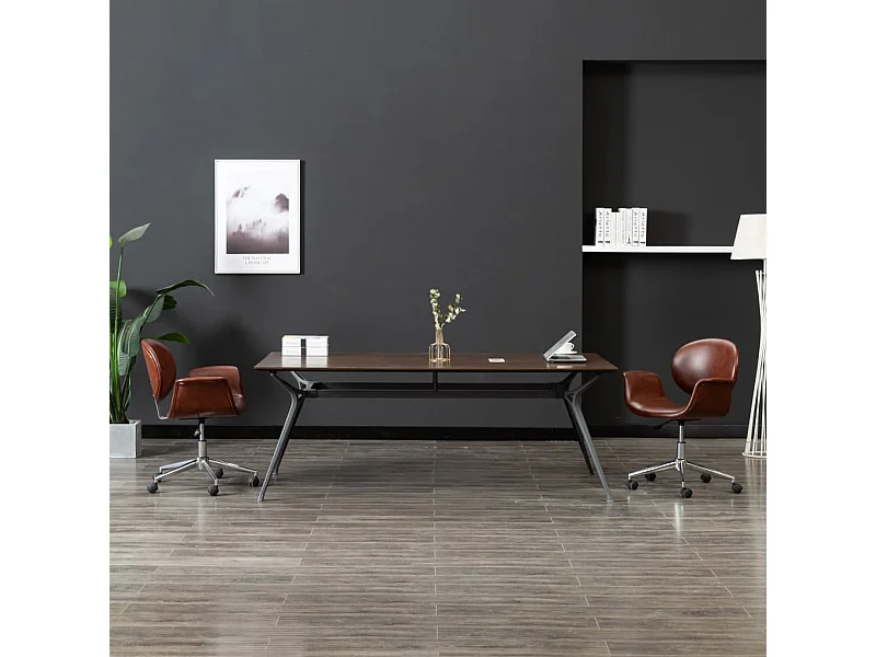 Chaise pivotante à manger Marron Similicuir FR28085