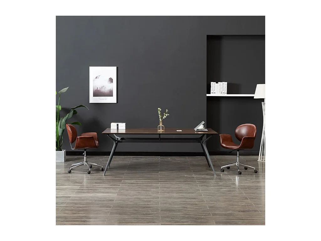 Chaise pivotante à manger Marron Similicuir FR28085