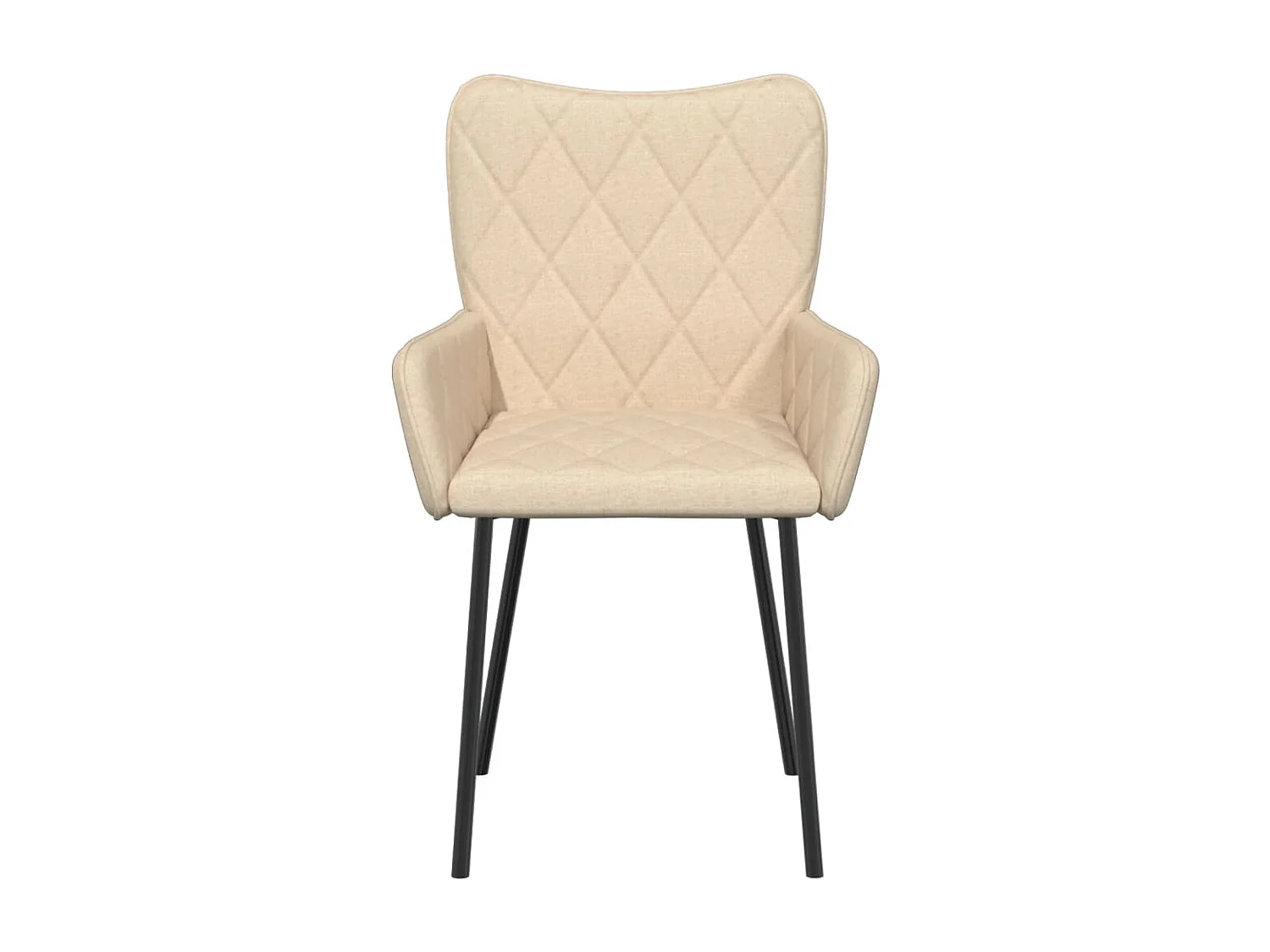 Eetkamerstoelen 2 st stof crèmekleurig BE845352