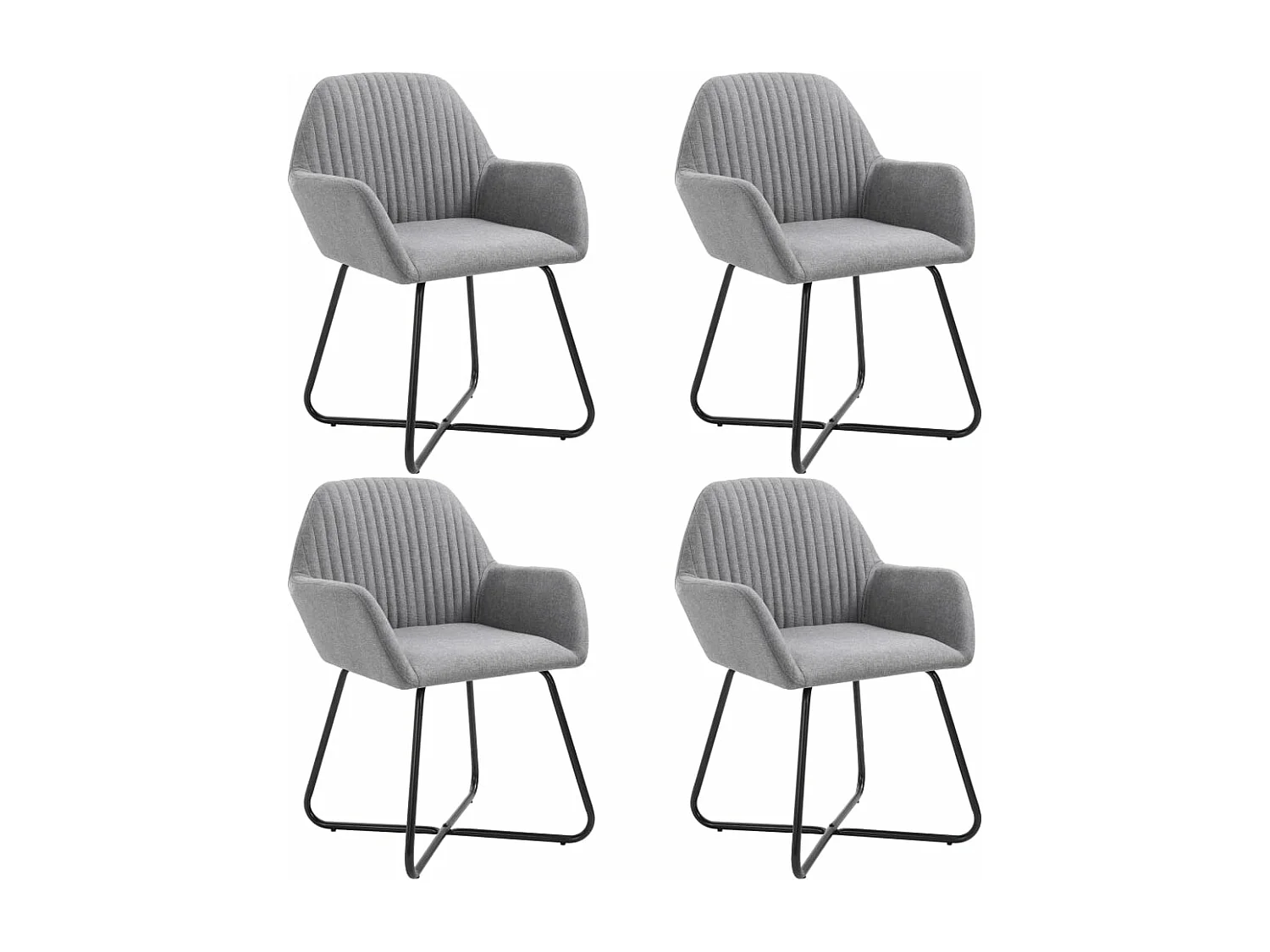 Lot de 4 Chaises à manger gris clair tissu FR86905