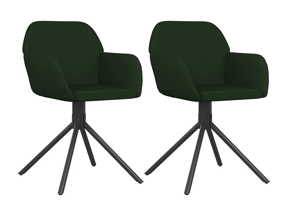 Lot de 2 Chaises pivotantes à manger Vert foncé Velours FR29506