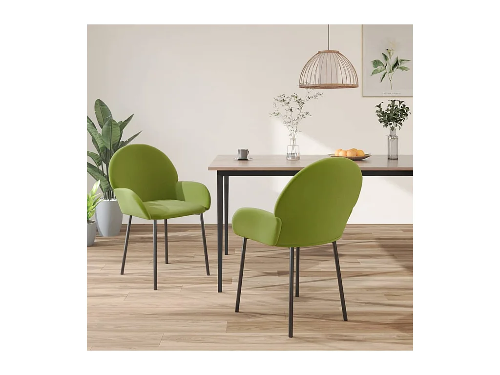 Eetkamerstoelen 2 st fluweel lichtgroen BE967893