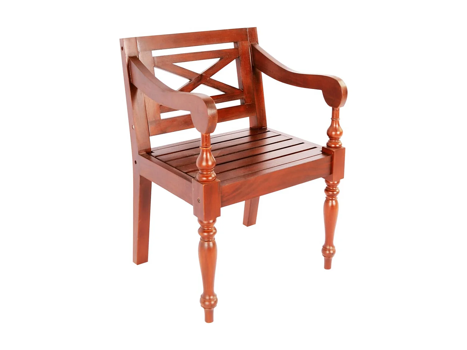 Lot de 2 Chaises Batavia marron foncé bois d'acajou solide FR44534