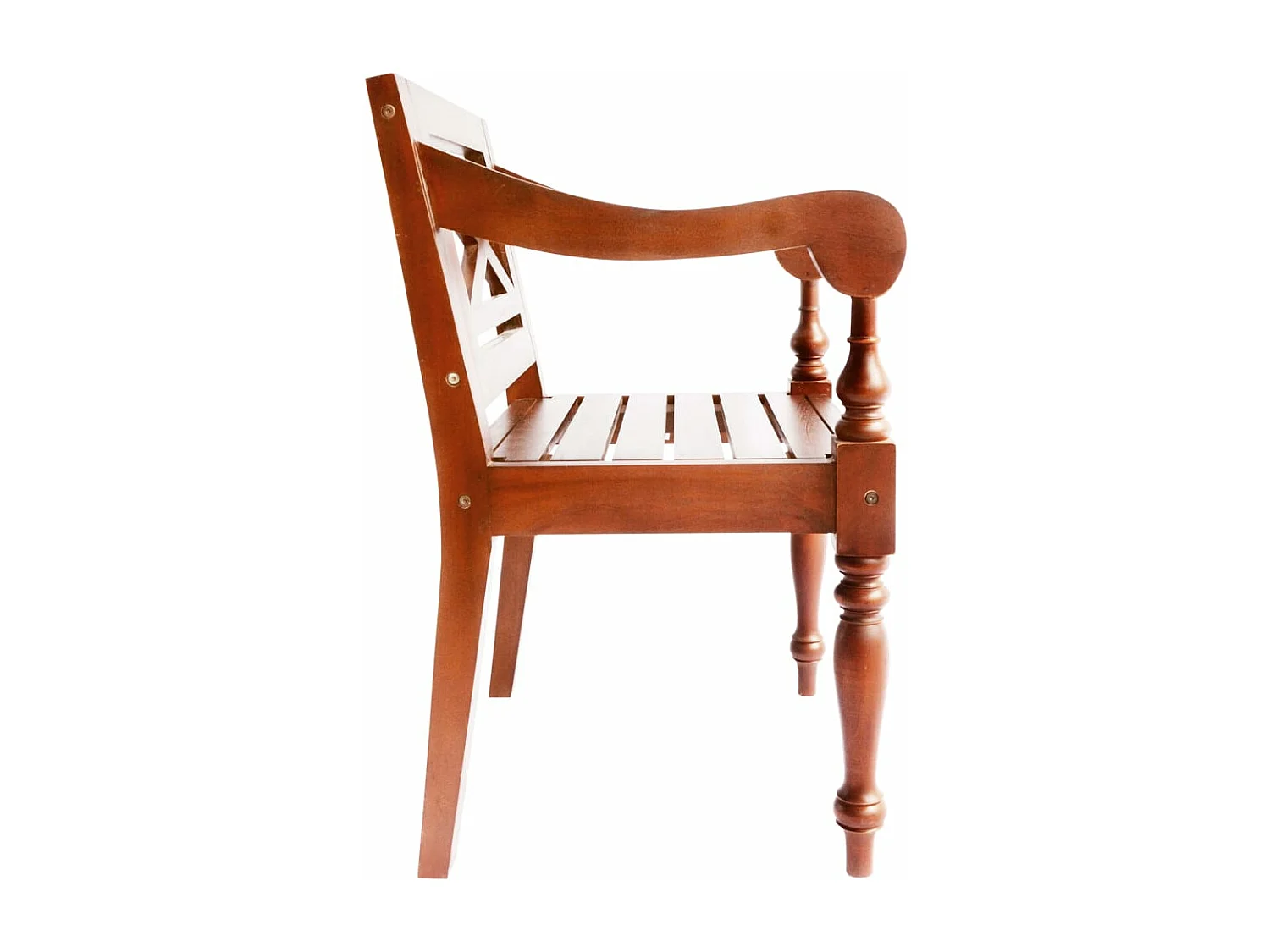 Lot de 2 Chaises Batavia marron foncé bois d'acajou solide FR44534