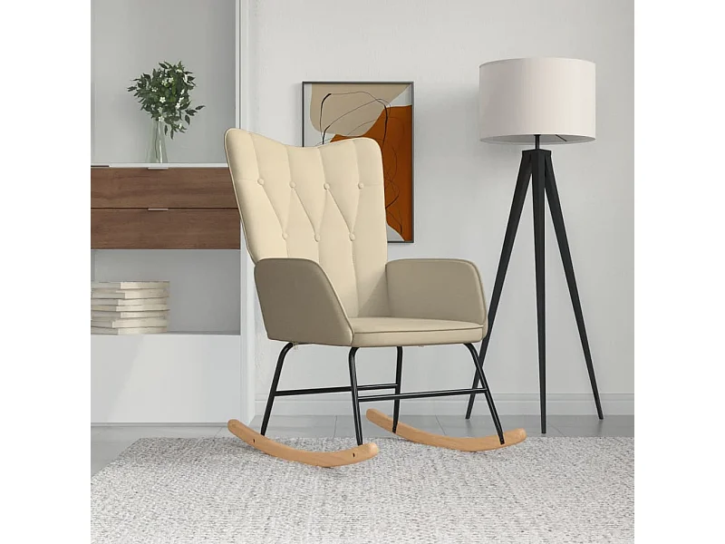 Schommelstoel stof crèmekleurig BE422561