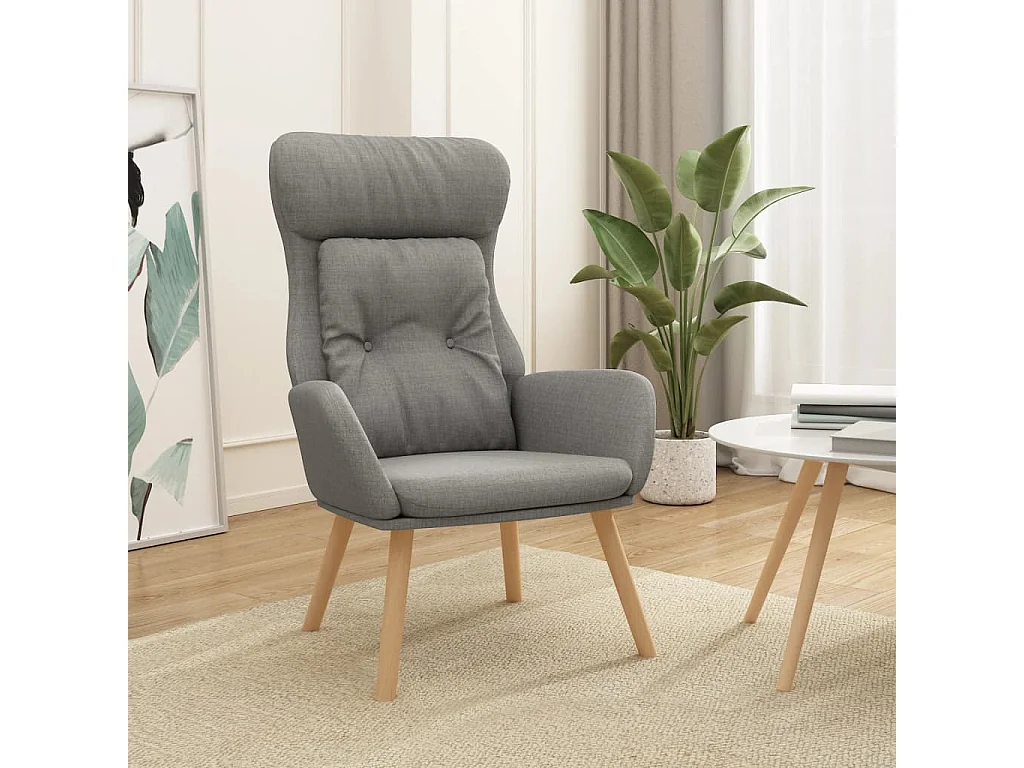 Relaxstoel stof lichtgrijs BE574962