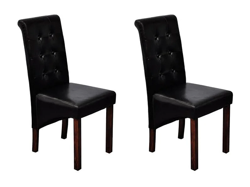 Cadeiras de jantar 2 pcs couro artificial preto PT132566