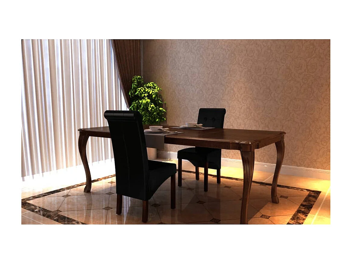 Lot de 2 Chaises à manger noir similicuir FR39080