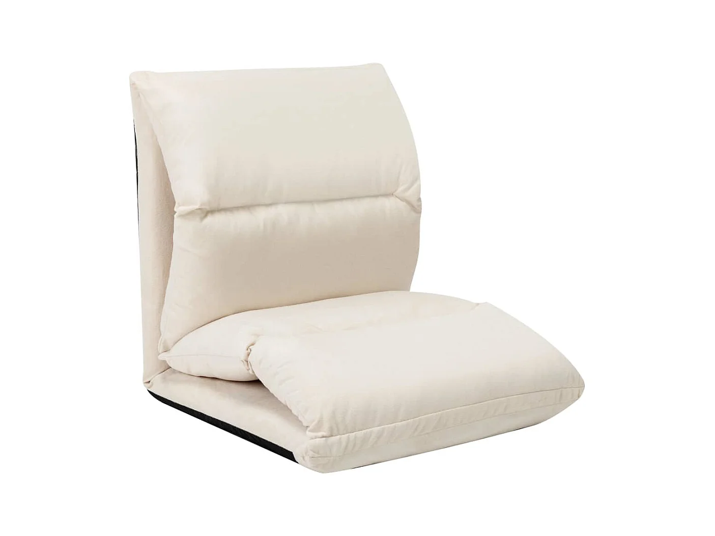 Vloerstoel inklapbaar microvezel crème BE413745