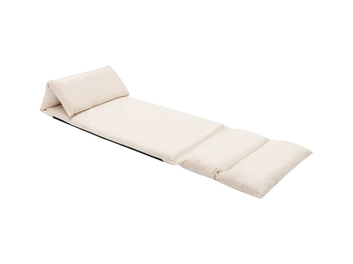 Vloerstoel inklapbaar microvezel crème BE413745