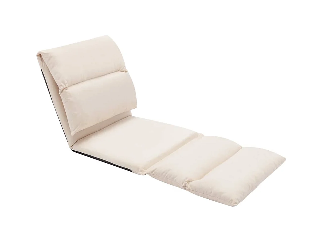 Vloerstoel inklapbaar microvezel crème BE413745