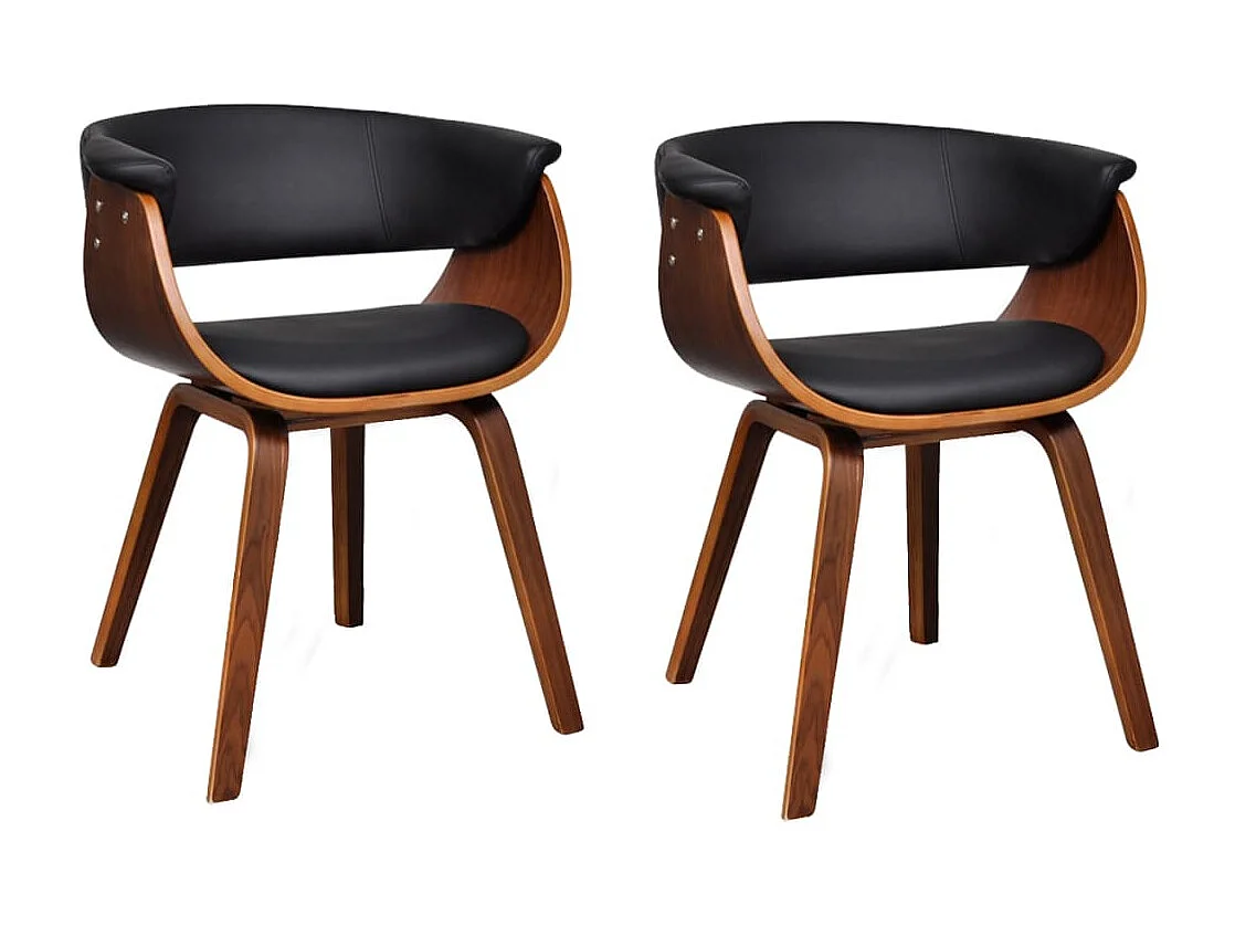 Eetkamerstoelen 2 st gebogen hout en kunstleer BE652159