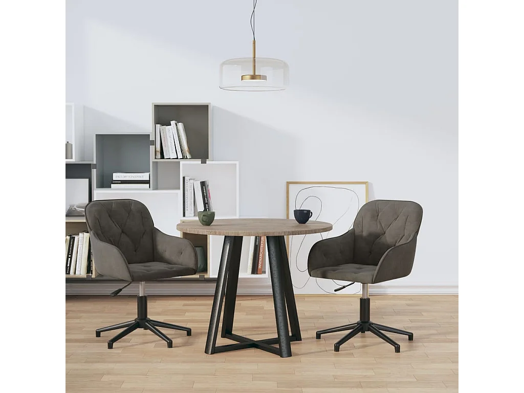 Cadeiras de jantar giratórias 2 pcs veludo cinzento-escuro PT783123