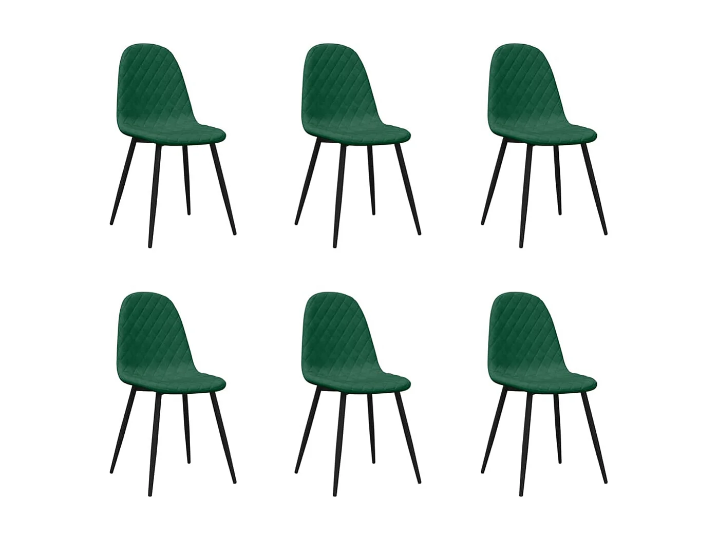 Lot de 6 Chaises à manger vert foncé velours FR66267