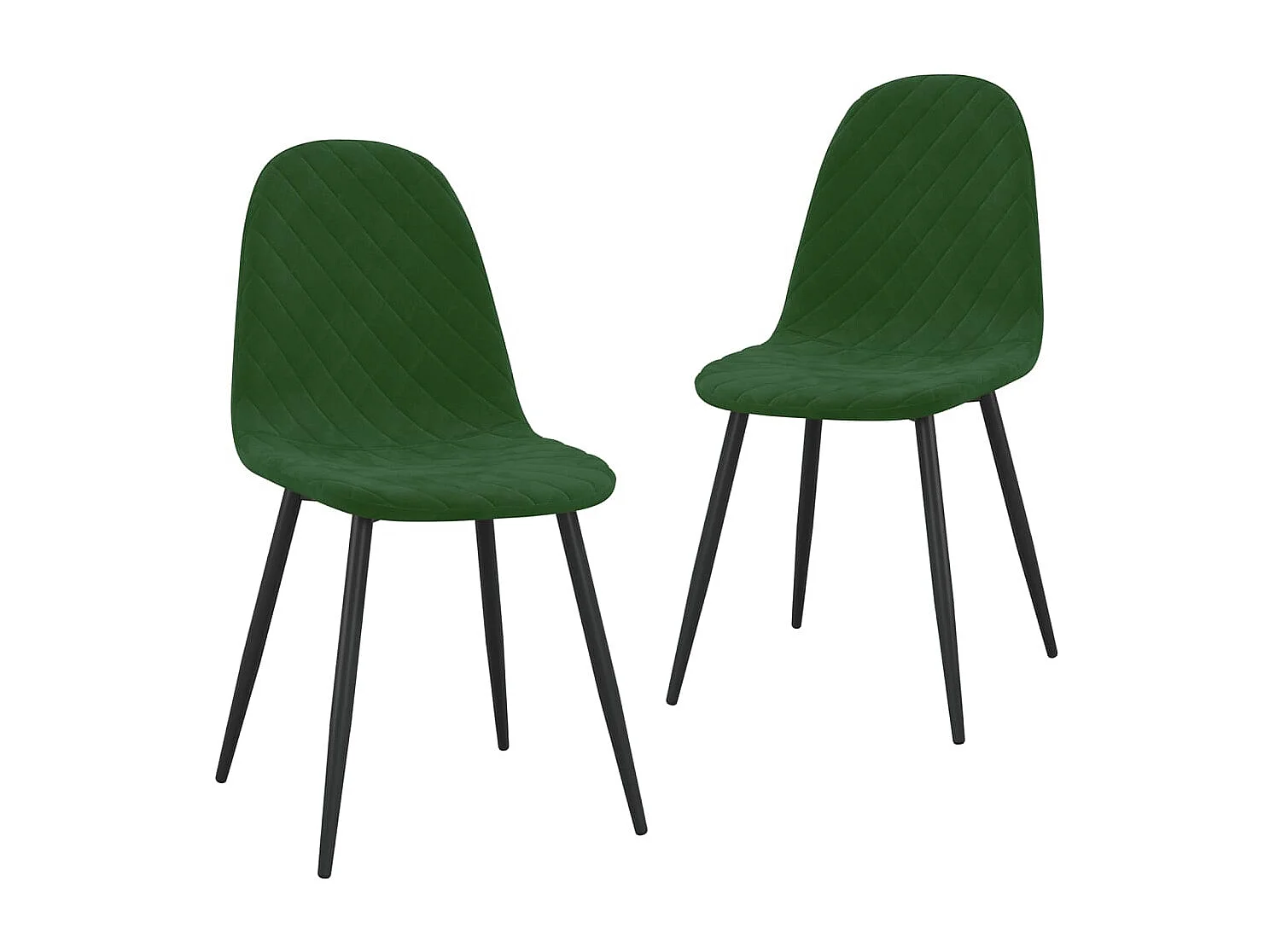 Lot de 2 Chaises à manger Vert foncé Velours FR96169