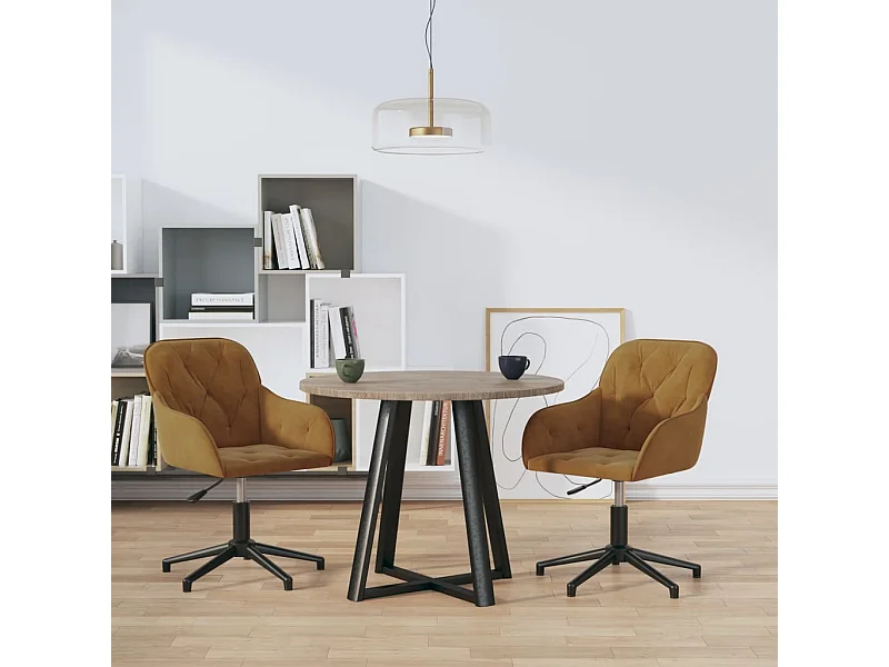Cadeiras de jantar giratórias 2 pcs veludo castanho PT157451
