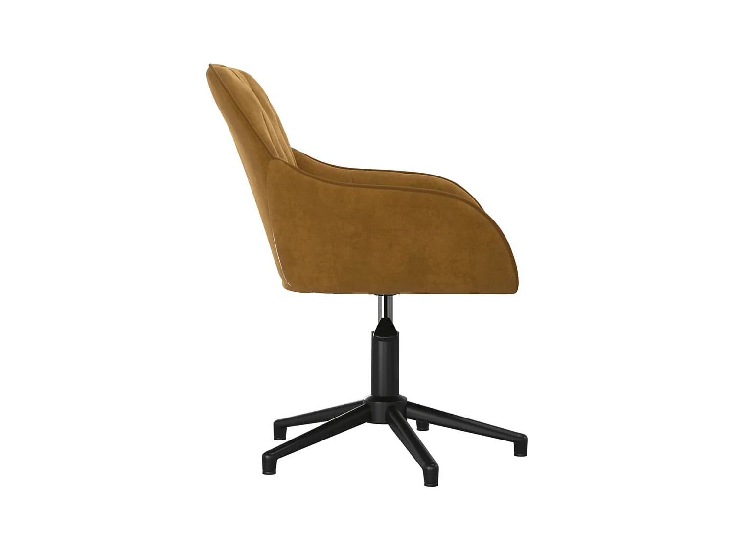 Lot de 2 Chaises pivotantes à manger Marron Velours FR46636