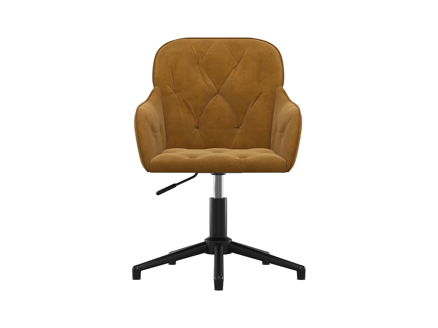 Lot de 2 Chaises pivotantes à manger Marron Velours FR46636