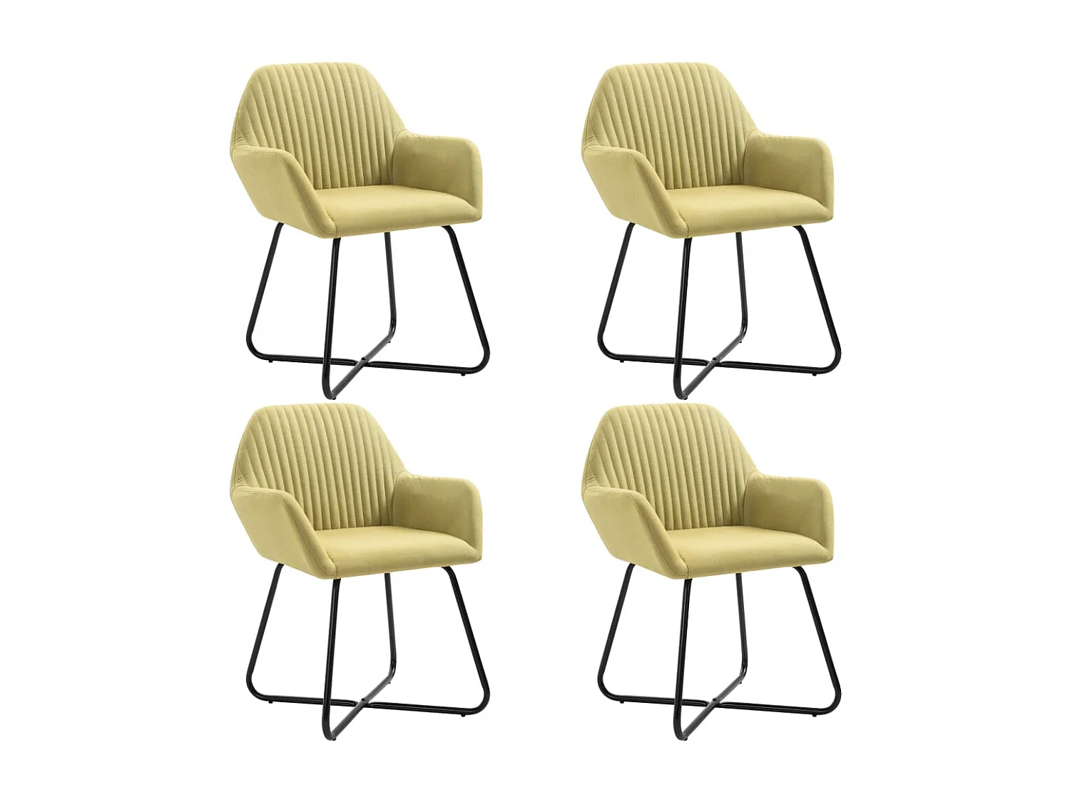 Lot de 4 Chaises à manger vert tissu FR77182