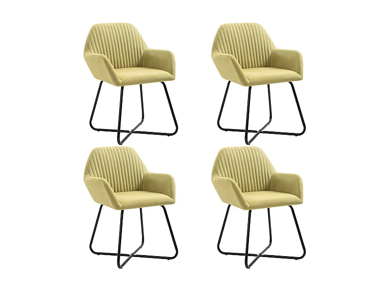 Lot de 4 Chaises à manger vert tissu FR77182