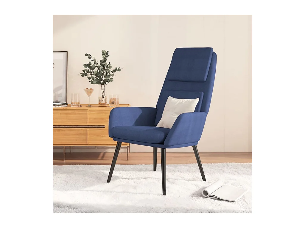 Chaise de relaxation Bleu Tissu FR48010