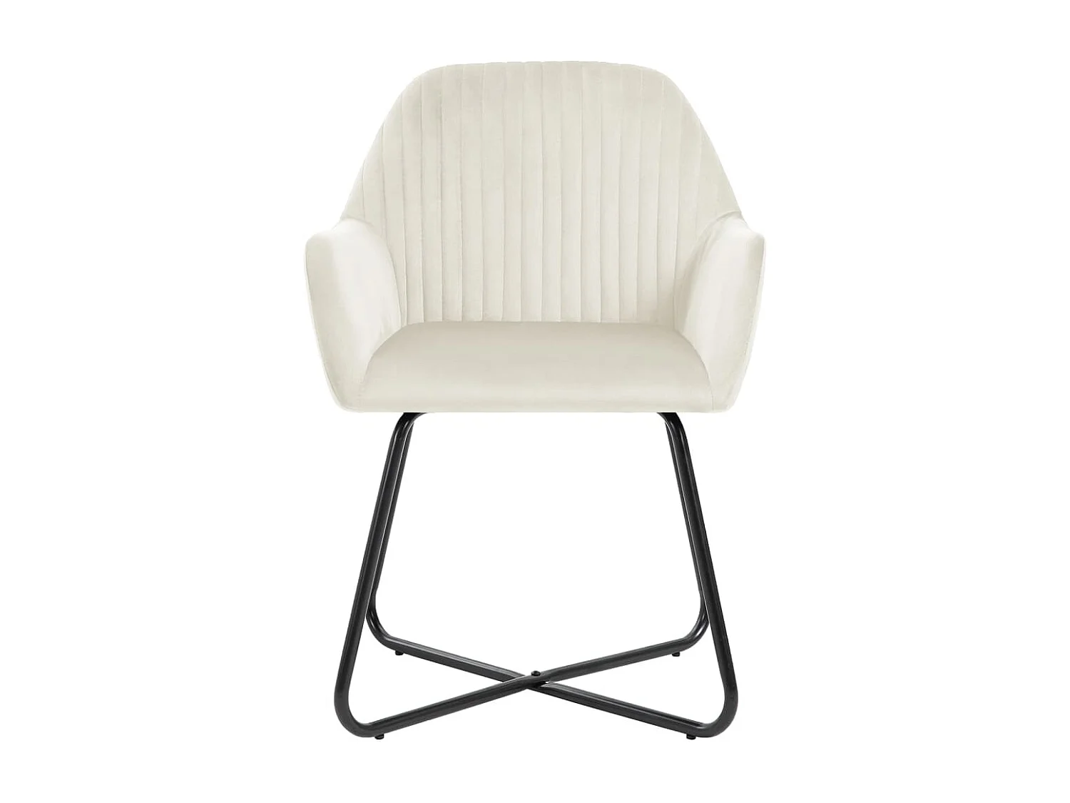 Lot de 2 Chaises à manger Crème Velours FR23745