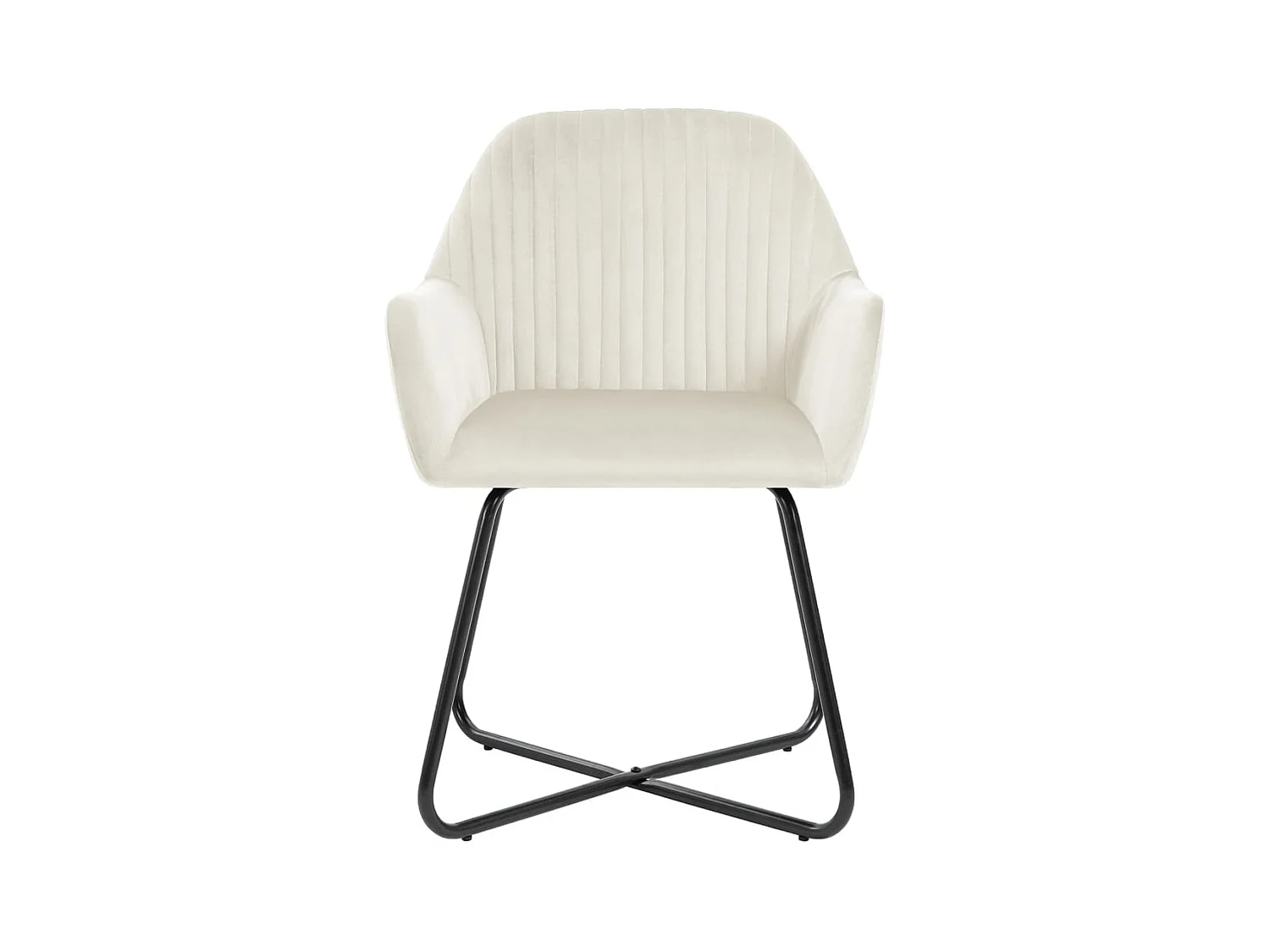 Lot de 2 Chaises à manger Crème Velours FR23745