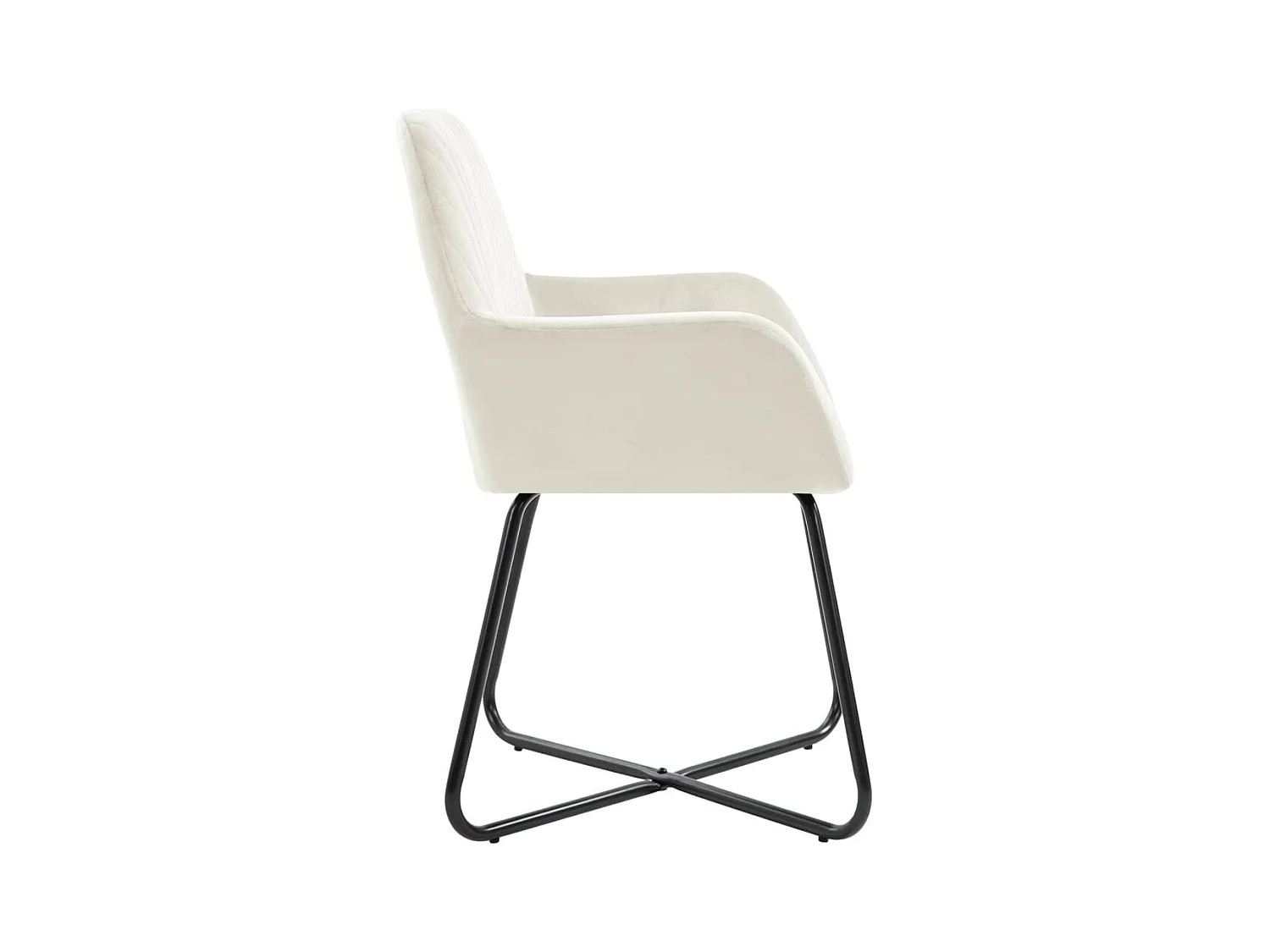 Lot de 2 Chaises à manger Crème Velours FR23745