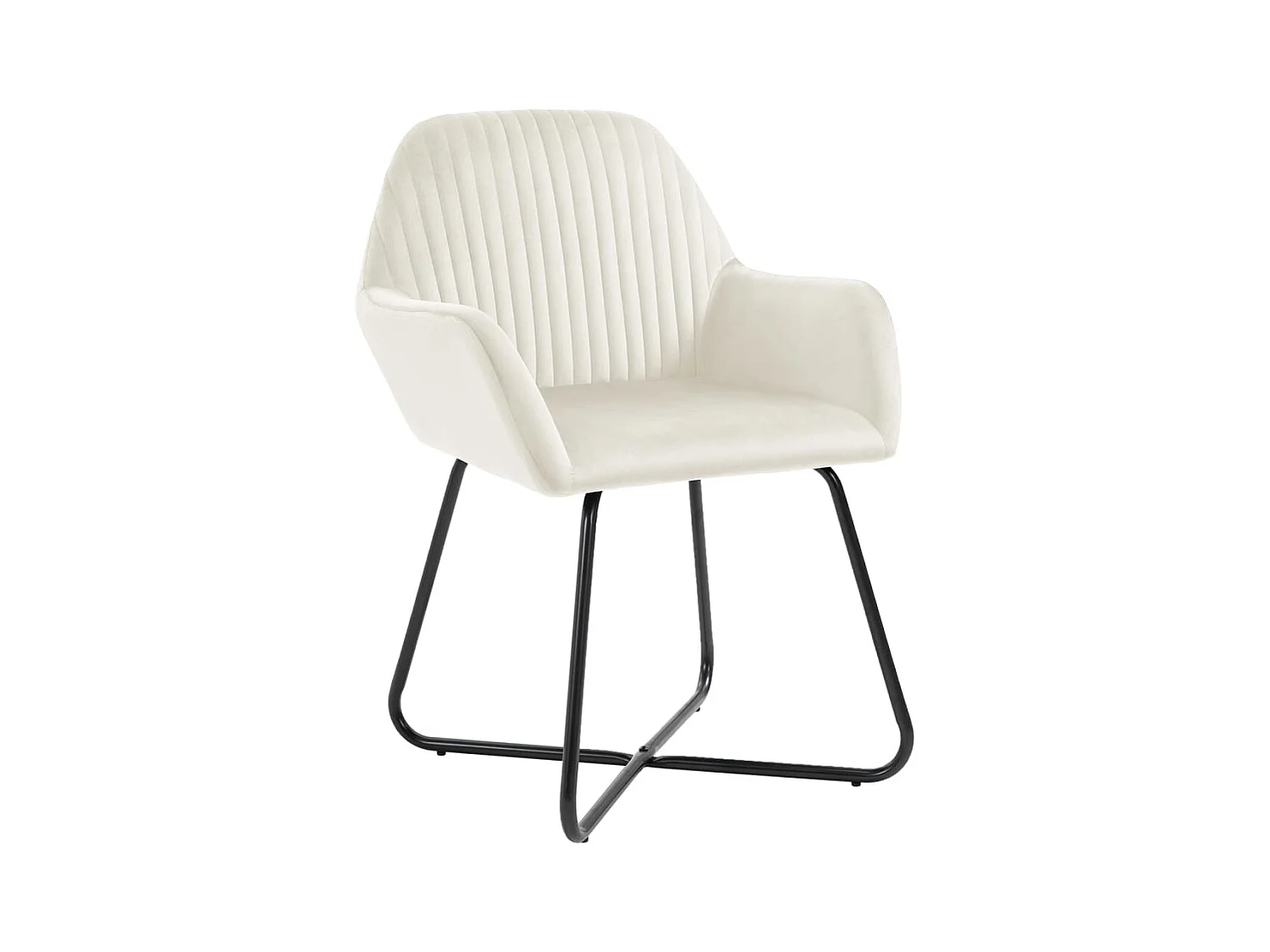 Lot de 2 Chaises à manger Crème Velours FR23745