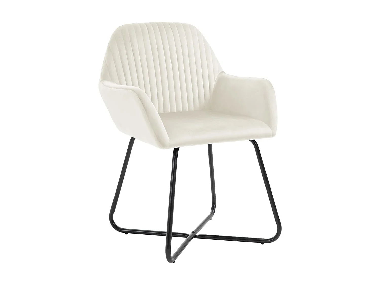 Lot de 2 Chaises à manger Crème Velours FR23745