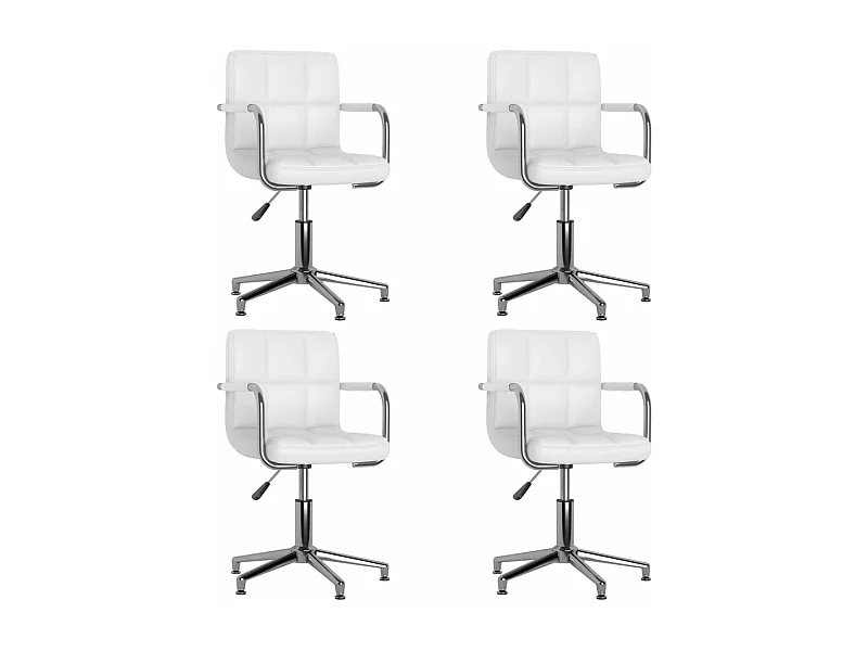Juego de 4 Sillas de comedor giratorias cuero sintético blanco ES625049