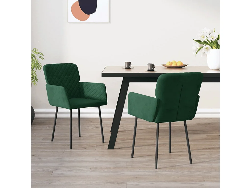 Eetkamerstoelen 2 st fluweel donkergroen BE270033