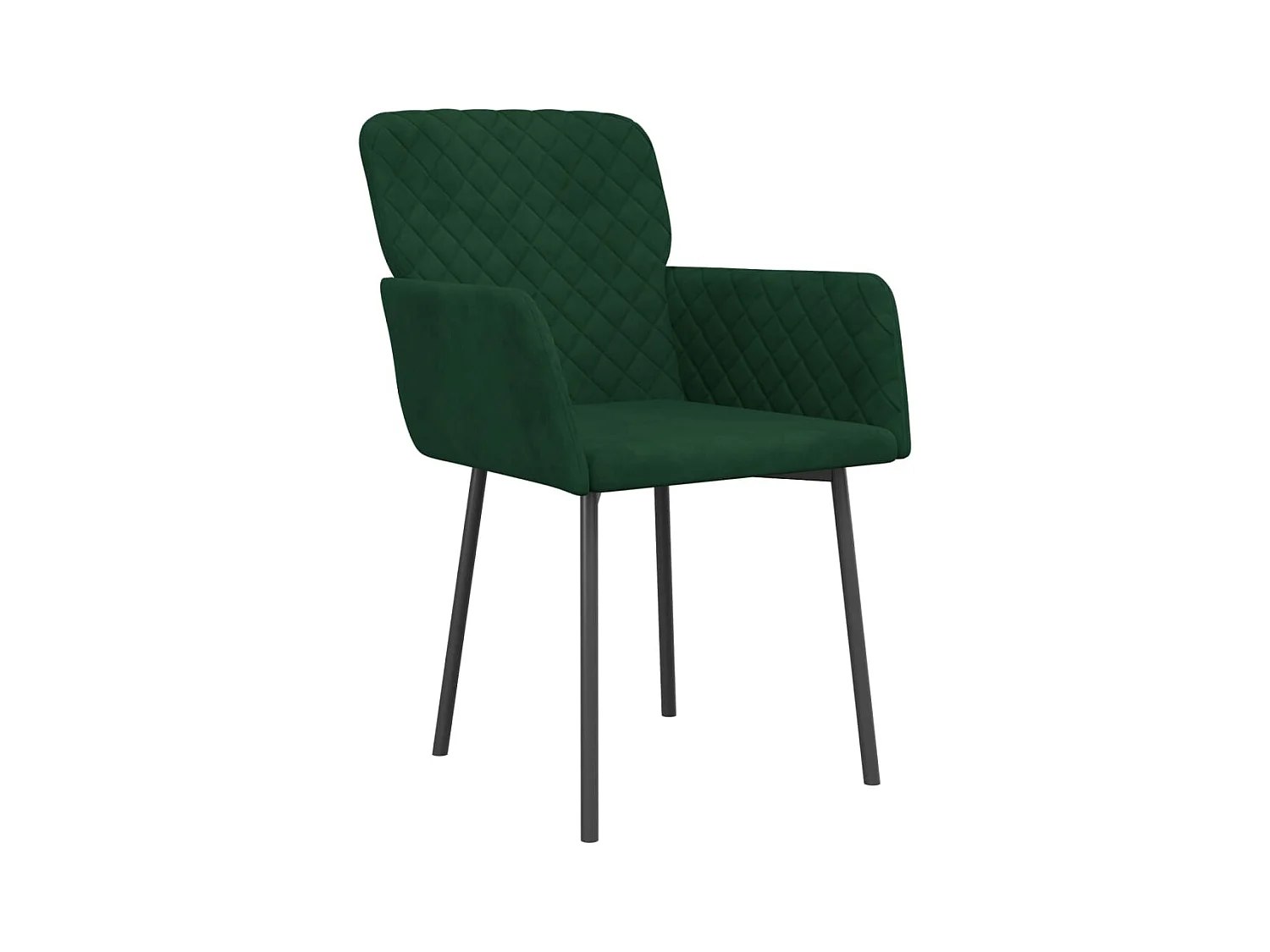 Lot de 2 Chaises à manger Vert foncé Velours FR37216