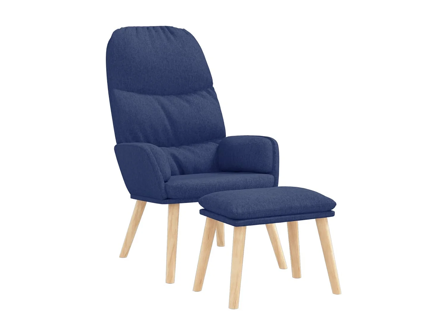 Sillón de relax con reposapiés tela azul ES790837